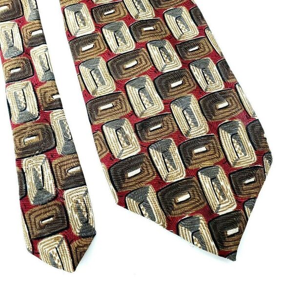 Alexander Julian Colours Abstract Red Silk Tie - Picture 1 of 6